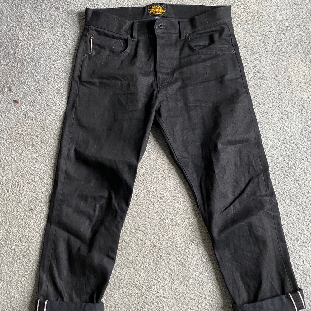 Brave Star Double Black Slim Tapered 14oz denim
